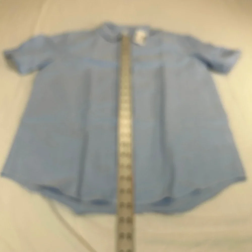 Childrens Place Boys Light Blue Oxford Short Sleeve Button Down Shirt 10/12 L